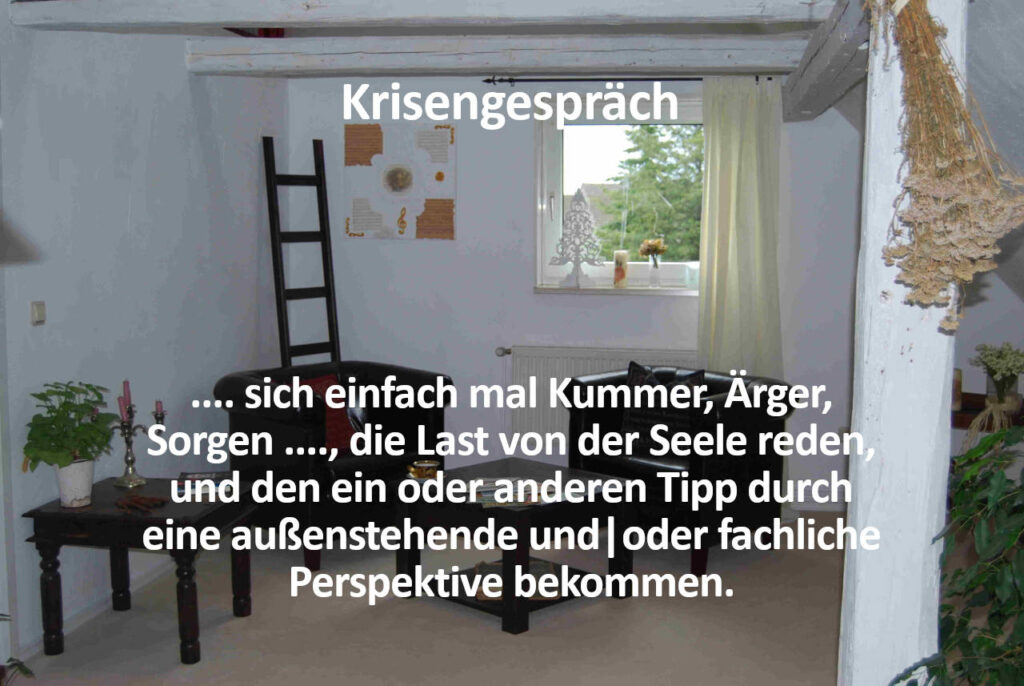 Krisengespräch, sich die Last von der Seele reden.